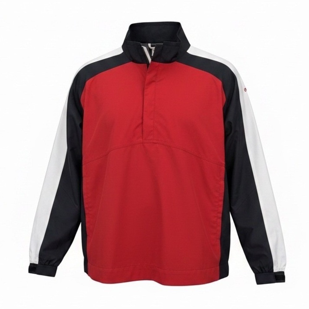 FootJoy DryJoys Golf Rain Jacket Mens XL Red Black White Quarter Zip Pullover